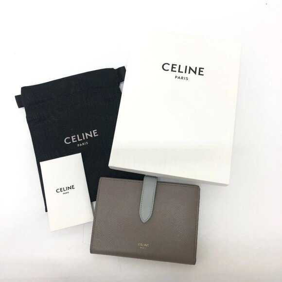 CELINE 10B643BRU Bicolor Medium Strap Compact Wallet Folded wallet - Picture 1 of 16